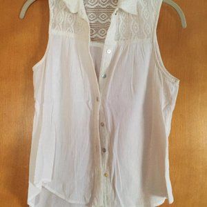 MUDD SLEEVELESS OFF WHITE/CREAM TOP